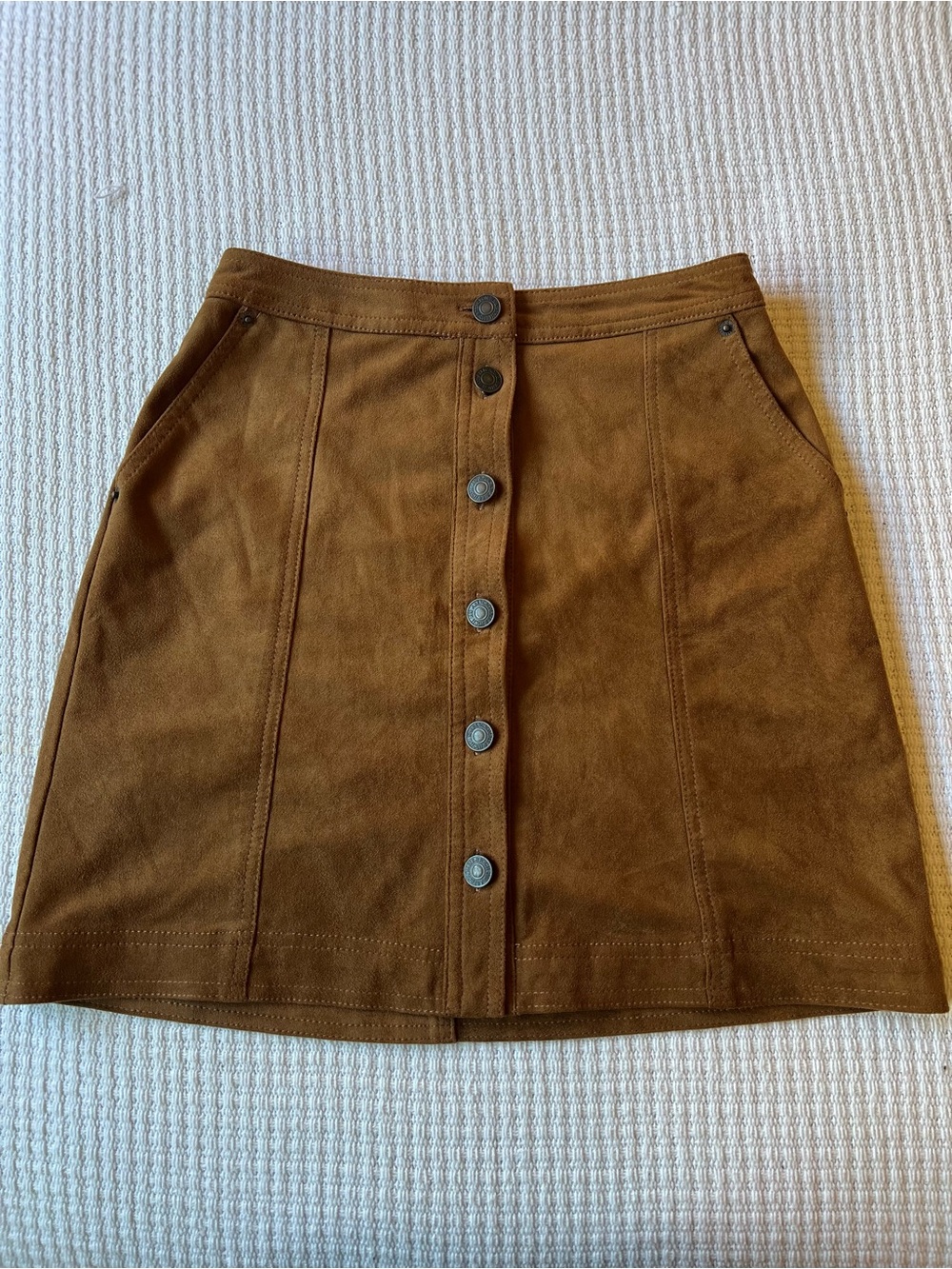 Abercrombie & Fitch Chestnut Button-Front A-Line Mini Skirt